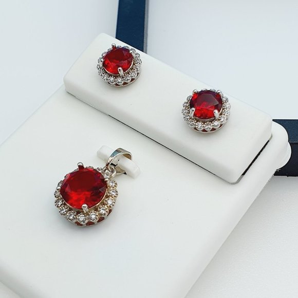 925 Sterling Silver Cubic Zircon Jewelry Set, UU1P7A7035 Jewelry \